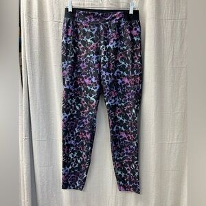 Cycle House /biking leggings/Black, Purple, Blue Print Leggings. Size XL